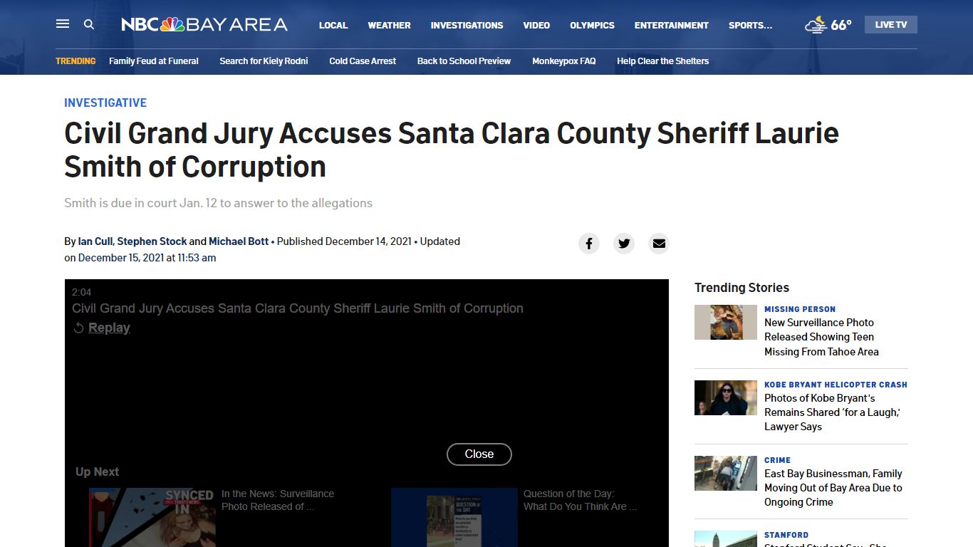 Civil Grand Jury Accuses Santa Clara County Sheriff Laurie ...